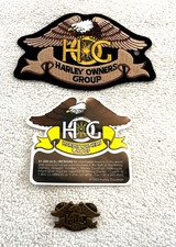 Patch, spilla e decalcomania gilet membro HOG gruppo proprietari Harley Davidson anni 90