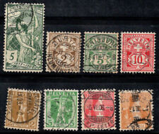 Svizzera 1900-1907 Usato 100% Helvetia, UPU, croce