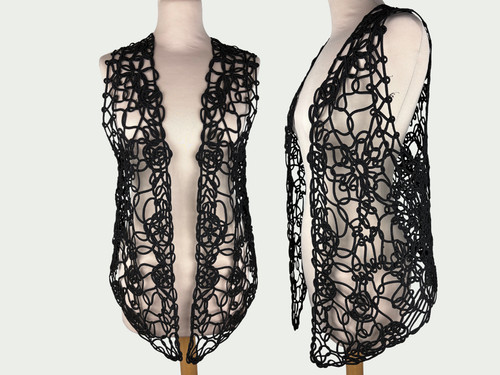 Gilet noir vintage années - noir, 70