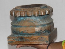 Antico Legno Pilastro Base Colonna Portacandele Stand Originale Sottile Mano