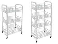 Carrello in metallo da bagno portaoggetti 3 o 4 ripiani porta oggetti con ruote