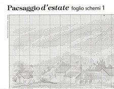 Fogli schemi punto croce. Paesaggio d'estate e cuscini. Fogli pieghevoli. Rari.