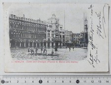 I123581 Cartolina - Venezia - Torre dell'orologio Alta marea - VG 1903