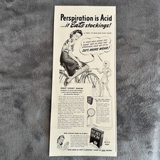 Ivory Snow Perspiration Acid Eats Stockings Lady on Bike WWII Era Print Ad 1942