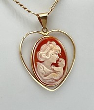 14kt Gold Cameo Mother and Son