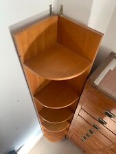 Angoliera vintage in legno chiaro anni '70-'80 a sei ripiani