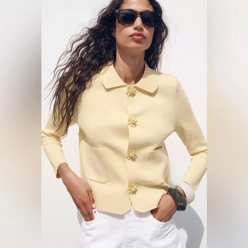 Blazer zara maglia giallo - maglia,