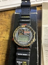 ⭐️ OROLOGIO DIGITALE MUSTANG 'GMT' World Time vintage anni 70-80 nuovo/mai indossato + manuale