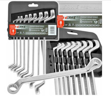 Serie 8 Chiavi Poligonali Cromate Satinate Doppie Curve 6-22 mm Professionali