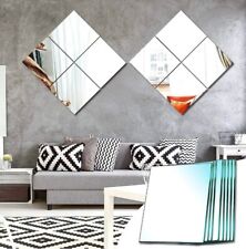 Set 4 Specchi Quadrati Mosaico Adesivi  20x20cm Decorazione Parete Casa