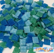 MOSAICO -Tessere mosaico pasta vetro 1x1 cm-200g/300 pz - Misto turchese