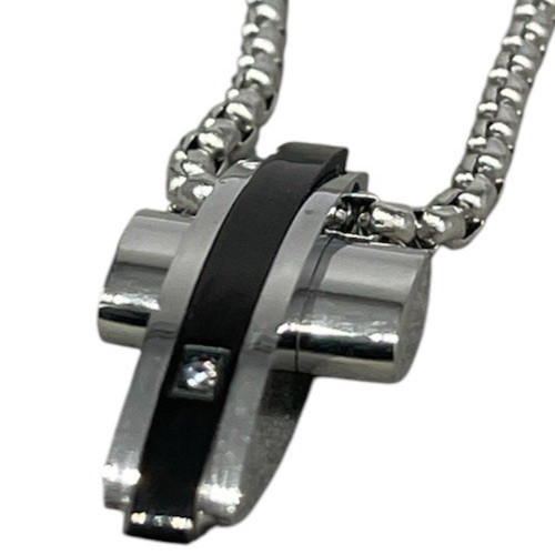 Collana croce bianconera - collana,