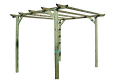 Pergola Legno Gazebo Esterno Giardino in Pino Impregnato in Autoclave 3X3X2,5H