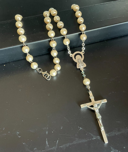 Collana con croce rosario - , di