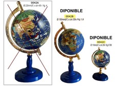 0042B-C Mappamondo da tavola diam. 110mm in pietre naturali semi-preziose