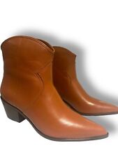 Stivaletti cowboy western Arezzo taglia UK 39 UK 6 pelle marrone scuro tacco cubano