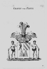1820 - Stemma Platti nobiltà stemma araldica araldica stemma Kupferstich