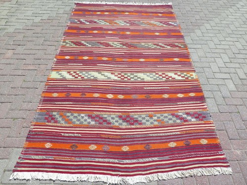 Tappeto vintage righe rosse - tappeto,