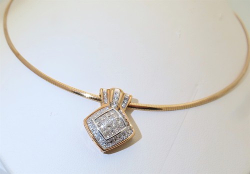 Natual diamond omega necklace - diamond,