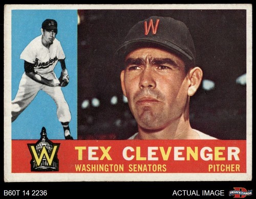 1960 topps 392 tex clevenger - topps,
