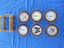 Set 6 sottobichieri in vetro e legno di bambù VINTAGE con collezione FARFALLE6