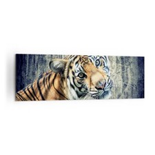 Quadro su Tela 160x50cm India pietra tigre selvaggio Stampe Immagini Murale