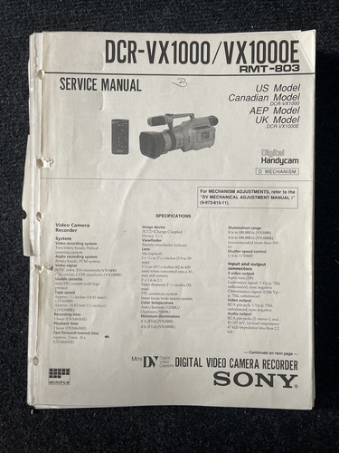 Fotocamera sony dcr vx1000 - sony, dcr-vx1000
