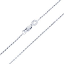 14k Oro Bianco Massiccio 1mm