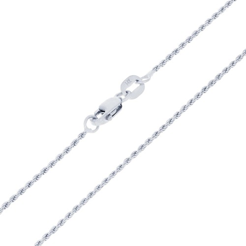14k oro bianco massiccio - 14k, 1mm
