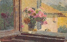 AL3-42) CARTOLINA G AMISANI FIORI EDITORI ALFIERI LACROIX MILANO ROMA