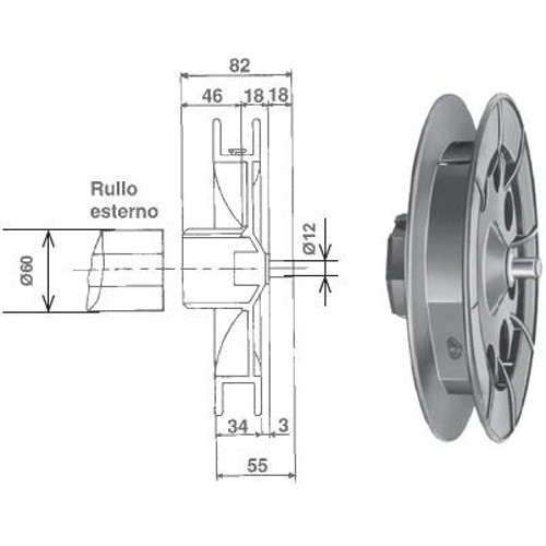 Puleggia plastica per rullo - puleggia,