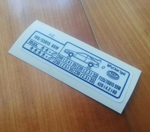 Adesivo pressione gomme honda - gomme,