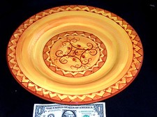 Pier 1 Uno Imports Karistan 13 " Dipinto a Mano Terracotta Servizio Piatto VG