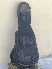 Custodia per chitarra in pelle di mucca nera, custodia morbida, borsa per chi...