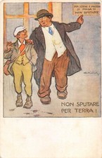 D2442) CROCE ROSSA ITALIANA GIOVANILE NON SPUTARE VG 1927 ILLUSTRATORE MICHELI