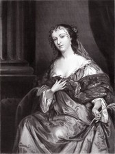 LA BELLA HAMILTON ,  di  PETER LELY , incisione, 1846, PASSEPARTOUT