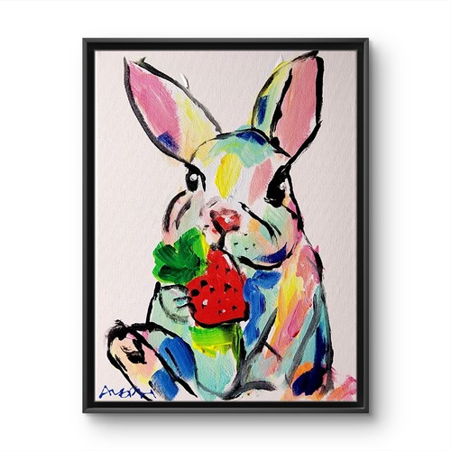Aleph coniglio dipinto mano - dipinto, a