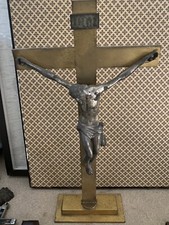 Crocefisso da Altare Dorato. Metallo.Anni ‘70