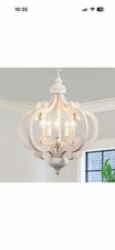 Lampadario casale in legno, 5