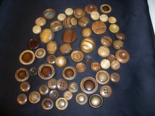 55 BOTTONI VERO LEGNO RESINA BUTTONS DA COLLEZIONE VINTAGE ANNI 80 MERCERIA