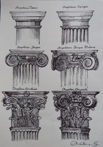 Disegno romano greco - romano, capitale