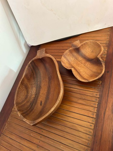 Pair bowls wood filipino - pair,