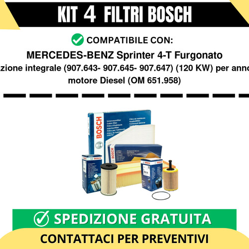 Kit bosch filtri - 4, tagliando
