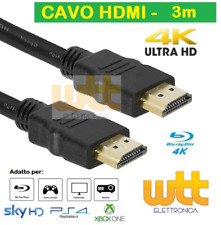 CAVO HDMI 3 metri 4K 1080p SPINA-SPINA 19 POLI 1.4 HIGH SPEED WITH ETHERNET