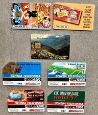 Schede telefoniche ERITREA FRANCIA ITALIA 7 pezzi anni 90.