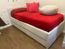 Letto Singolo 96x205 con rete aggiuntiva, materassi e cassettone contenitore