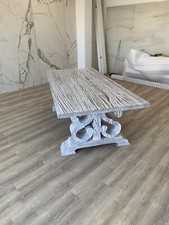 Tavolo Da Pranzo Legno Massello Artigianale Su Misura  Shabby Spazzolato