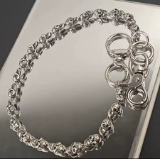 catena da pantalone con teschi Chrome Goth Foti Y2k Style Hearts Skull