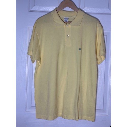 Polo benetton gialla manica - polo,