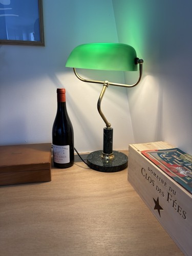 Lampe banquier vintage verte - banquier,